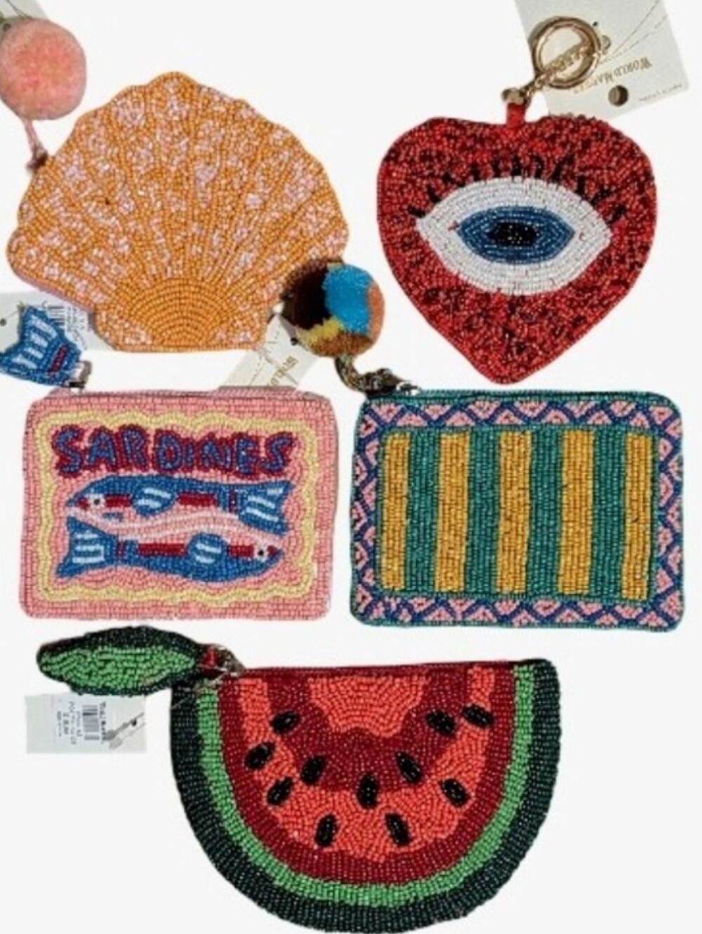 World Market Beaded Coin Purses 5pc Lot